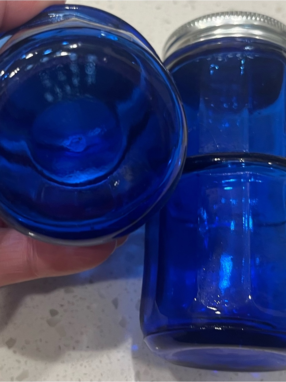 Cobalt Blue Glass Spice Jars (S&P Shakers)